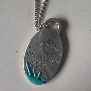 Tiffany & Co. Silver Tag with Turquoise Splash